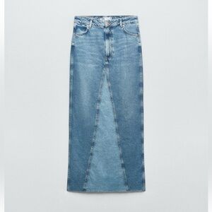 Zara Denim Two Tone Maxi Skirt size small